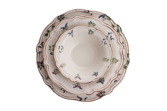 Hermia Amber 24 Juego de Cena de Porcelana de 24 Piezas Elegante Versátil Duradero Apto Lavavajillas Microondas